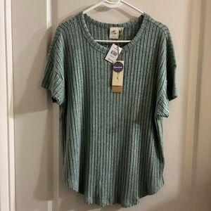 White Crow Sage Ribbed Short Sleeve Tee